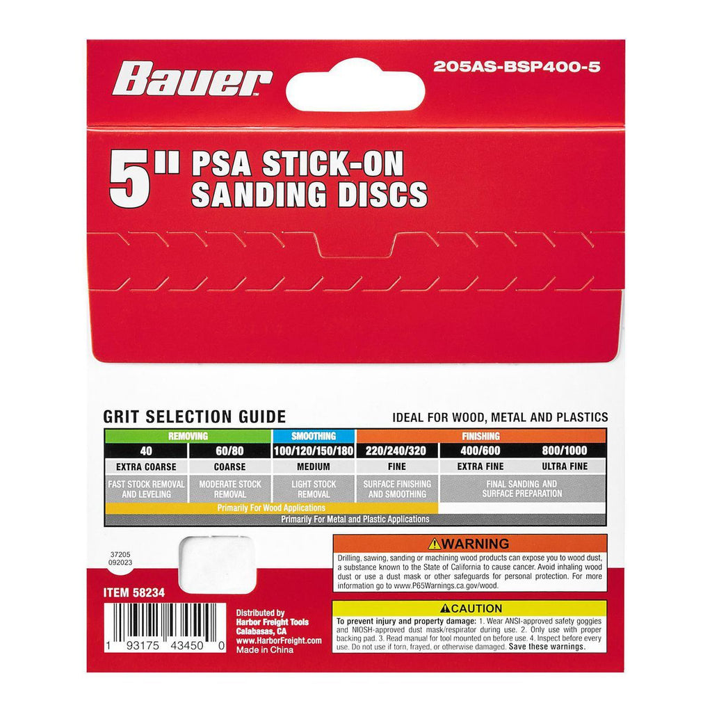 5 in. 400 Grit PSA Sanding Discs 5-Pack R75564