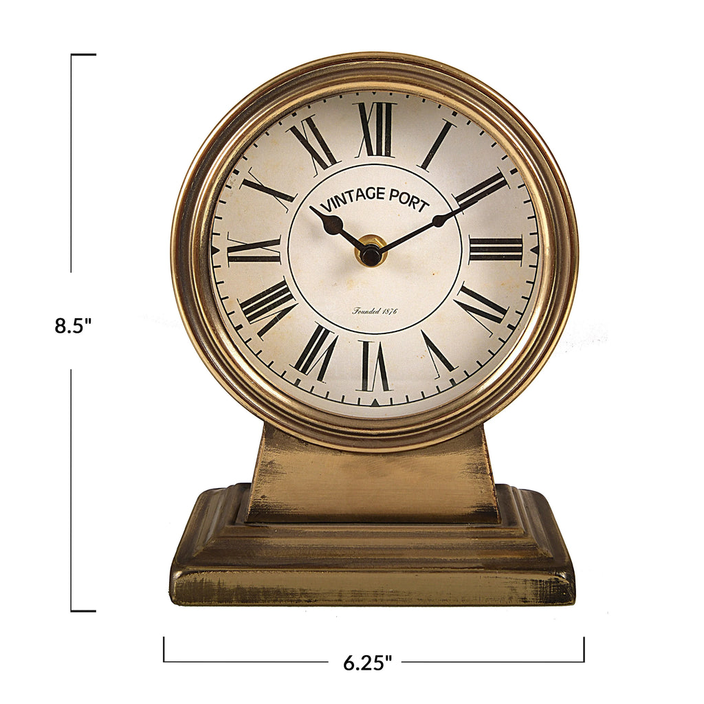 Quartz Gold Metal Tabletop Clock S76874