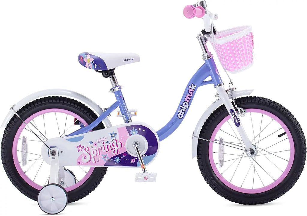 Pink 18 Inch Kids Bike with Basket S762