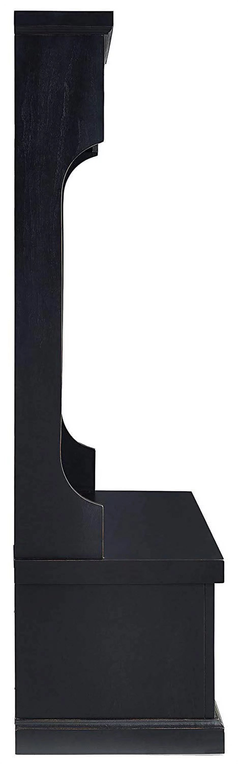 Distressed Black Wood Hall Tree V401477