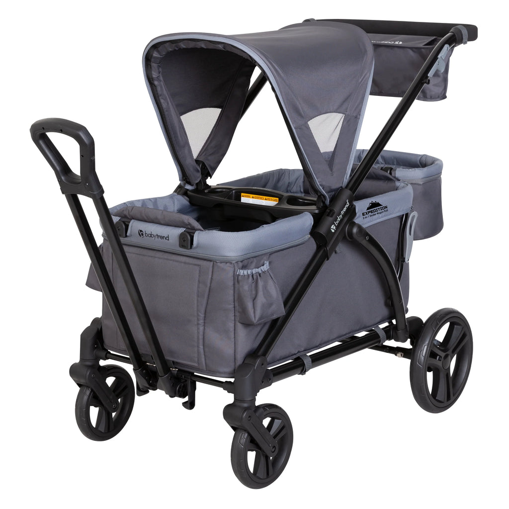 Blue 2 in 1 Push or Pull Stroller Wagon with Canopy Q879676