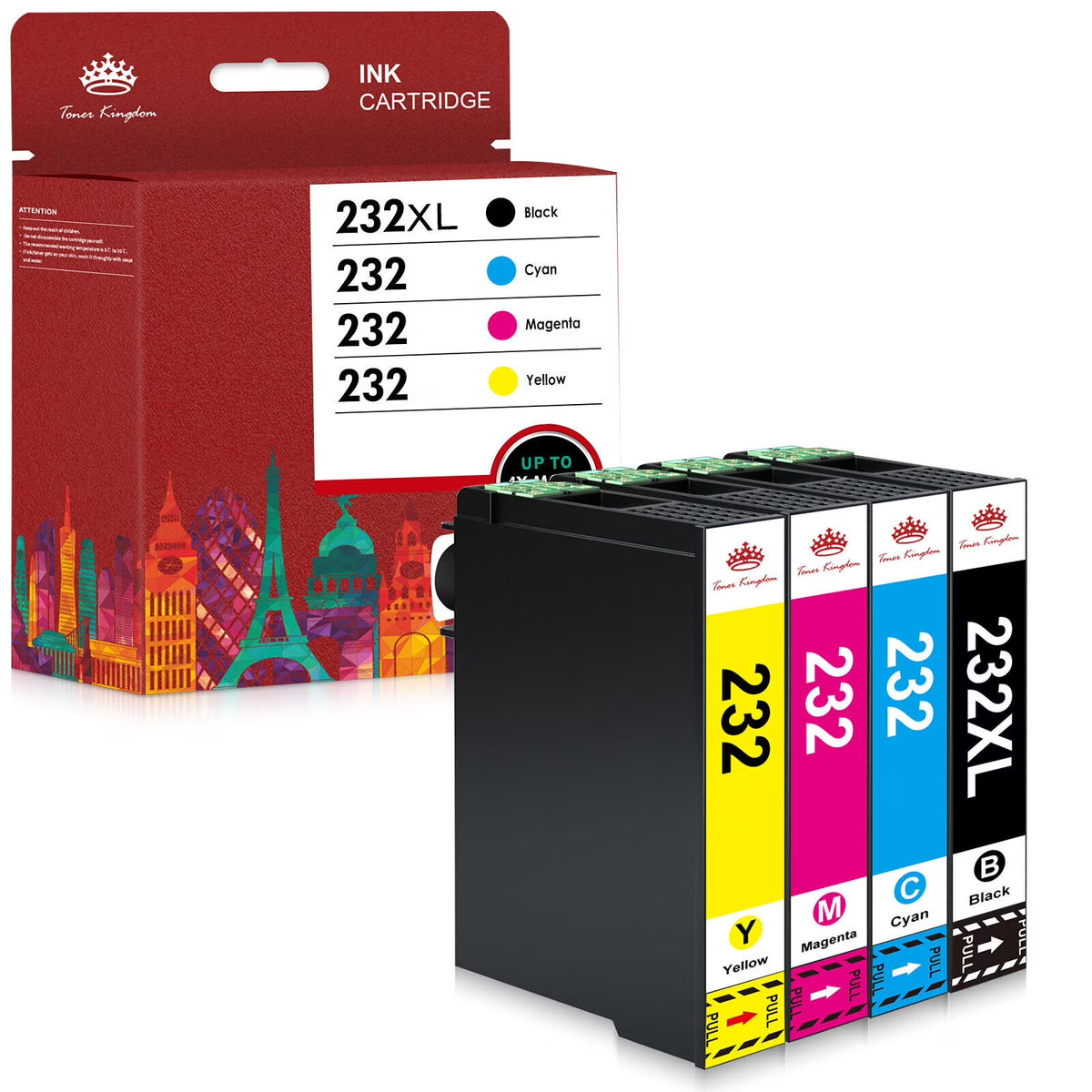 232XL Ink Cartridges 4 Pack Black Cyan Magenta Yellow N2063