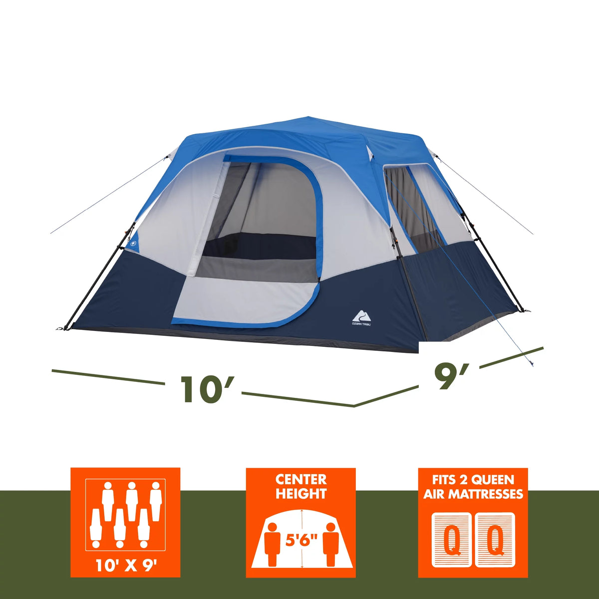 6-Person Instant Cabin Tent with LED Lighted Hub N439210