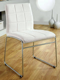 White Leatherette Side Chair Set of 2 U6253