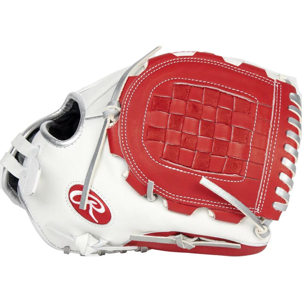 12" Fastpitch Glove White Scarlet E47317