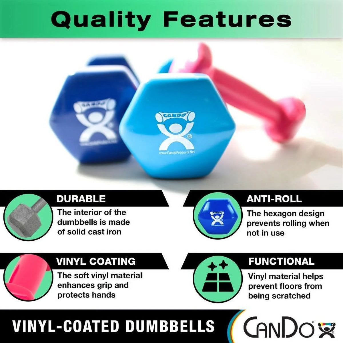 20 Piece Vinyl Coated Iron Dumbbell Set L927799