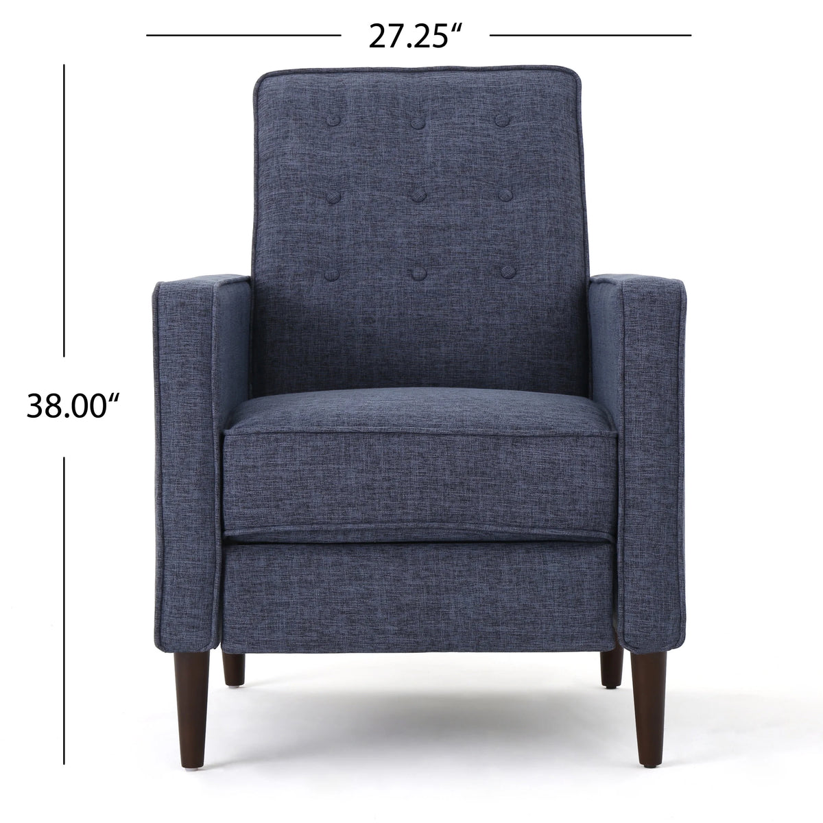 Dark Blue Fabric Button Tufted Recliner T97739