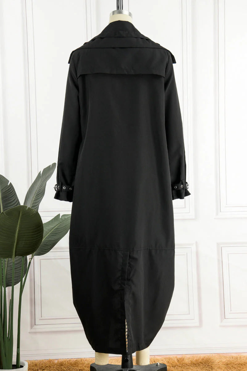 Solid Patchwork Turndown Collar Outerwear O186