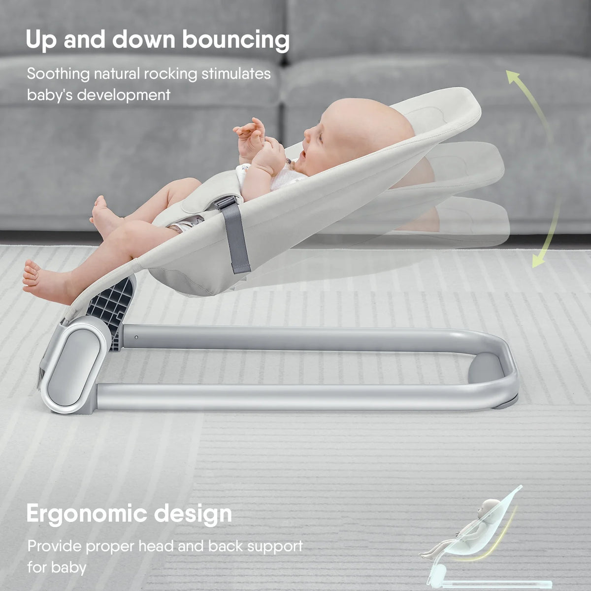 Beige Portable Baby Bouncer Seat S844