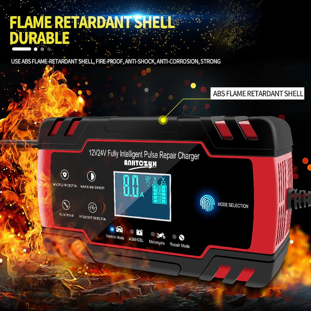 12V/8A 24V/4A Automatic Smart Battery Charger/Maintainer with LCD Display G155452