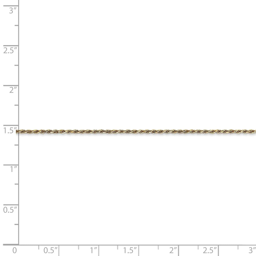 14kt Yellow Gold Diamond Cut Rope Chain 20 inch Lobster Clasp T9094