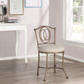 Golden Bronze Upholstered Metal Vanity Stool O627