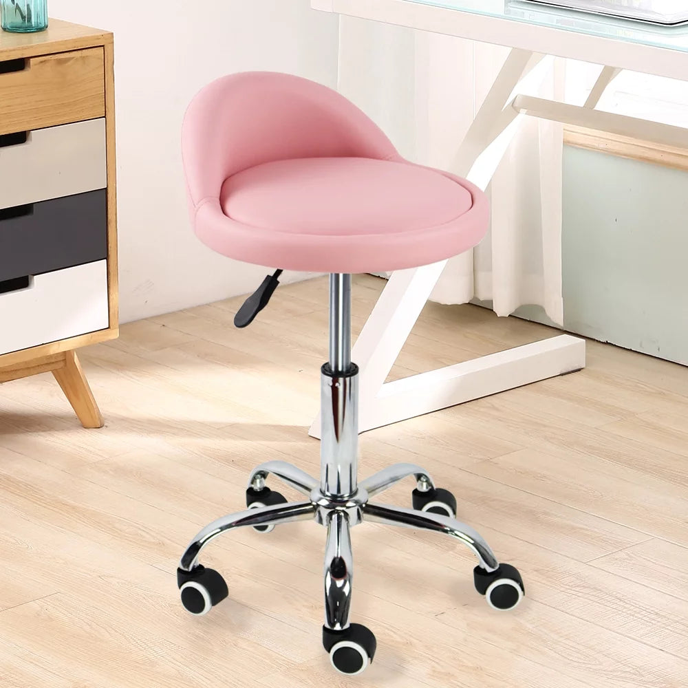 Pink PU Leather Adjustable Drafting Stool Q253024