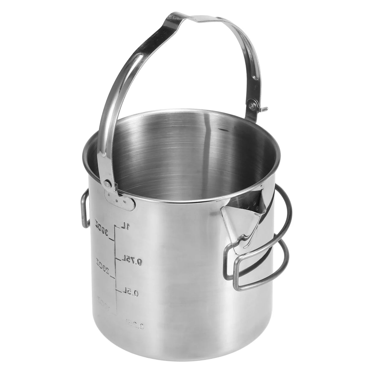 Stainless Steel 1L Cooking Kettle with Foldable Handle Y10594