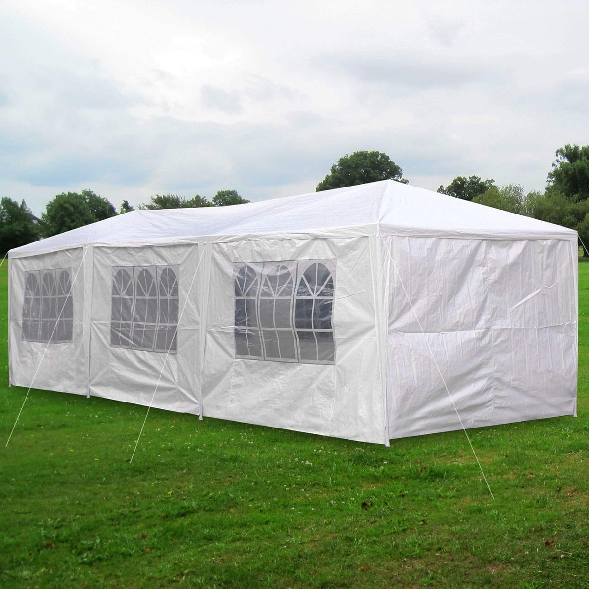 10'x20' Outdoor Canopy Tent Gazebo with 4 Removable Enclosure Sidewalls & 2 Zippered Doorways Q684