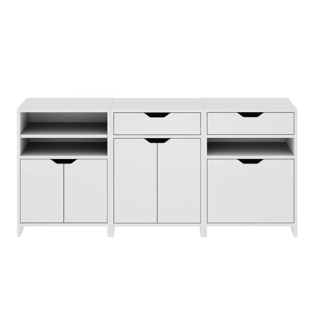 3-Pc White Storage Cabinet Set J985288