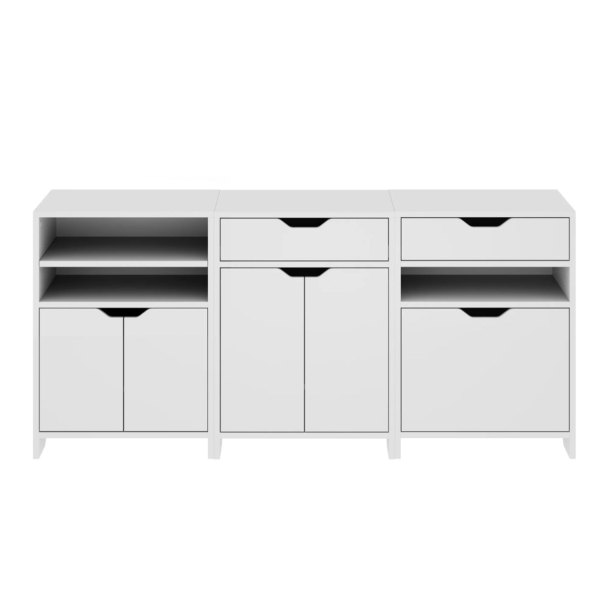 3-Pc White Storage Cabinet Set J985288