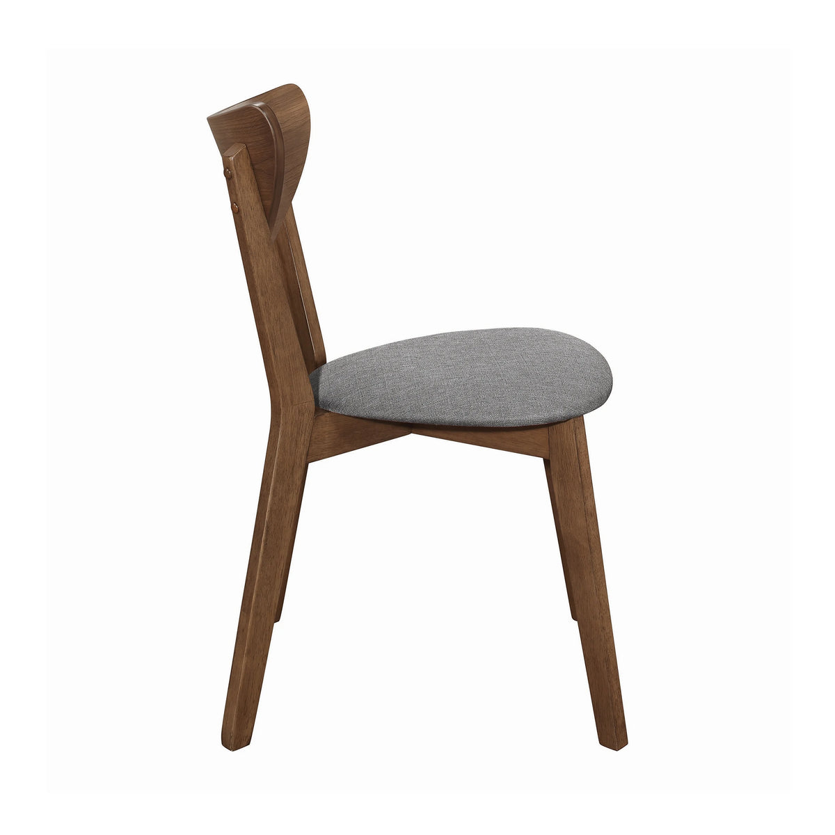 Upholstered Dining Chairs Grey and Natural Walnut (Set of 2) V6675