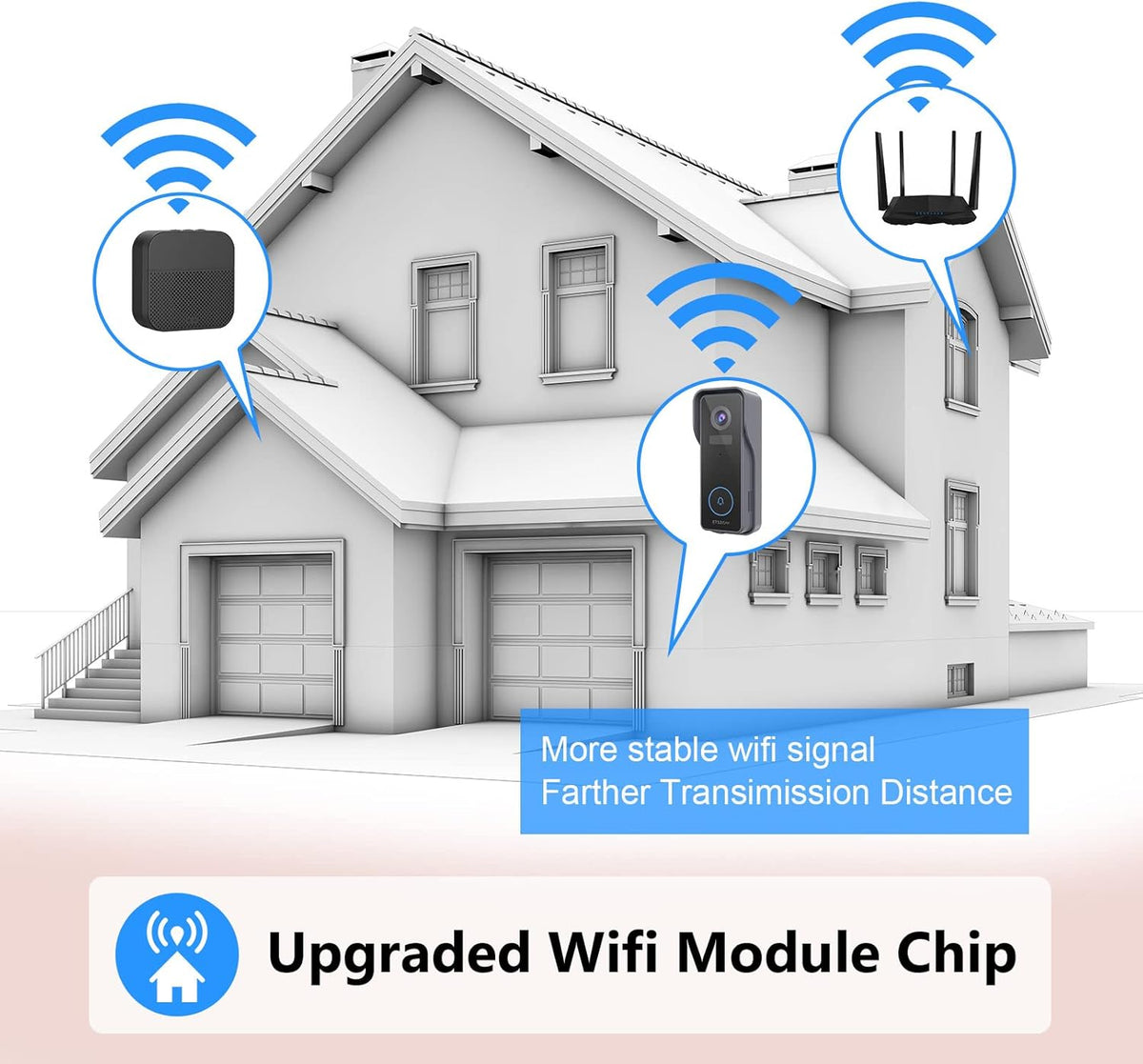 1080P HD Wireless Video Doorbell Camera with Night Vision M405