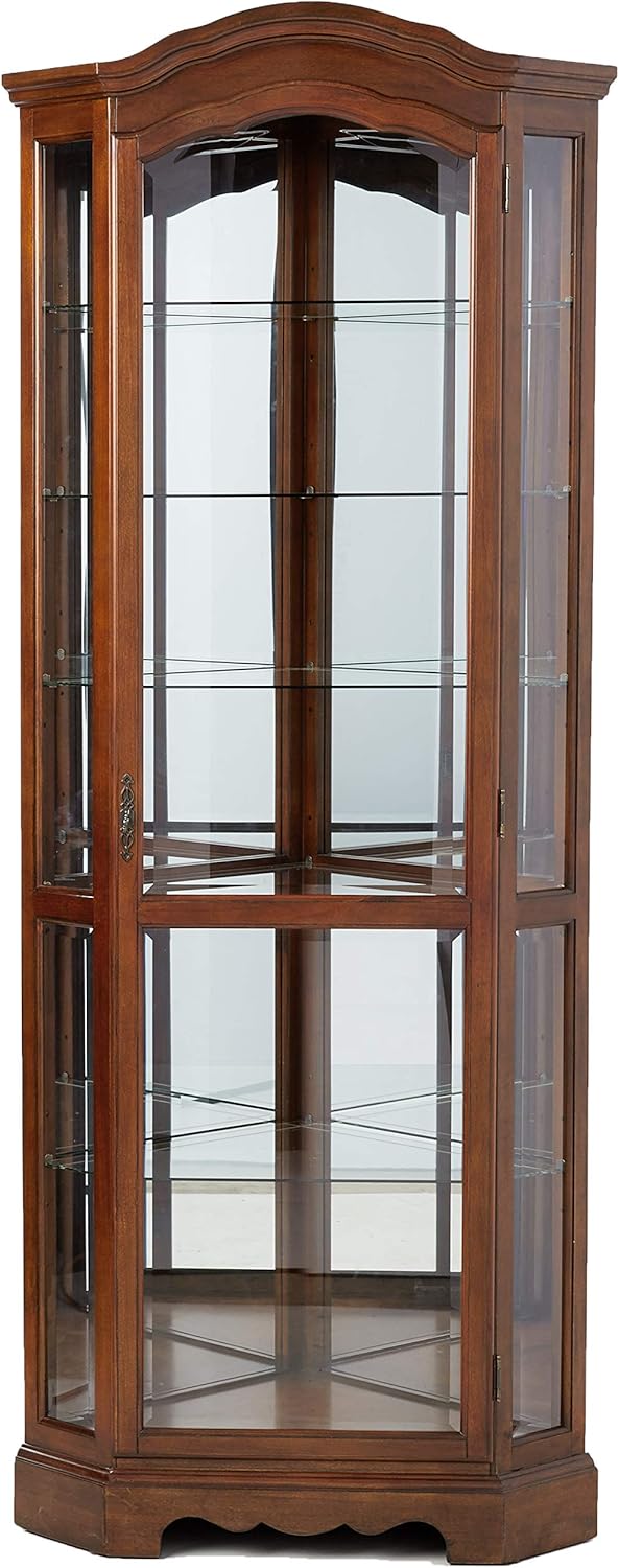 Medium Brown Corner Curio Cabinet X936