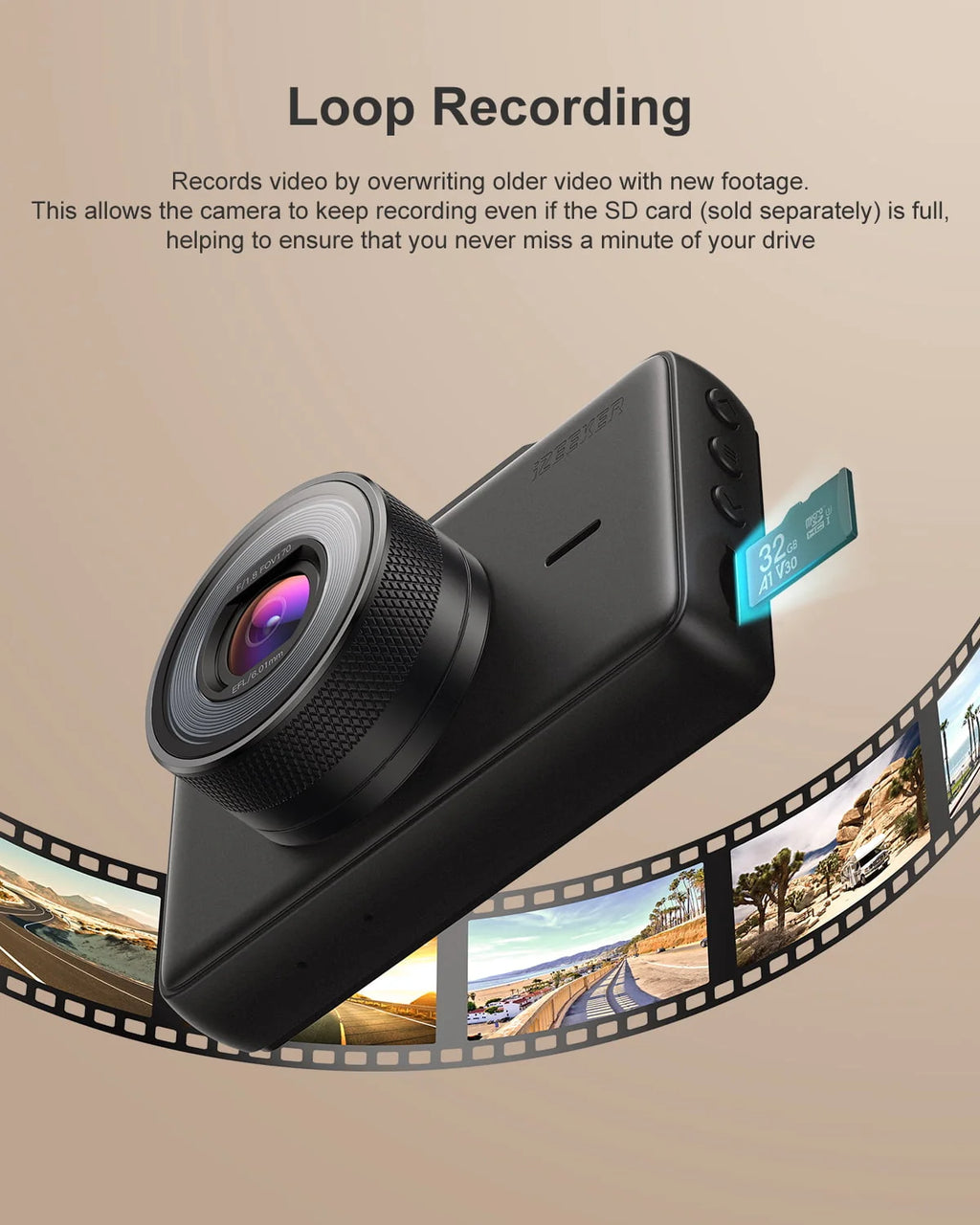 1080P Dash Cam with Night Vision, 3 Inch LCD, 170° Wide Angle X463569