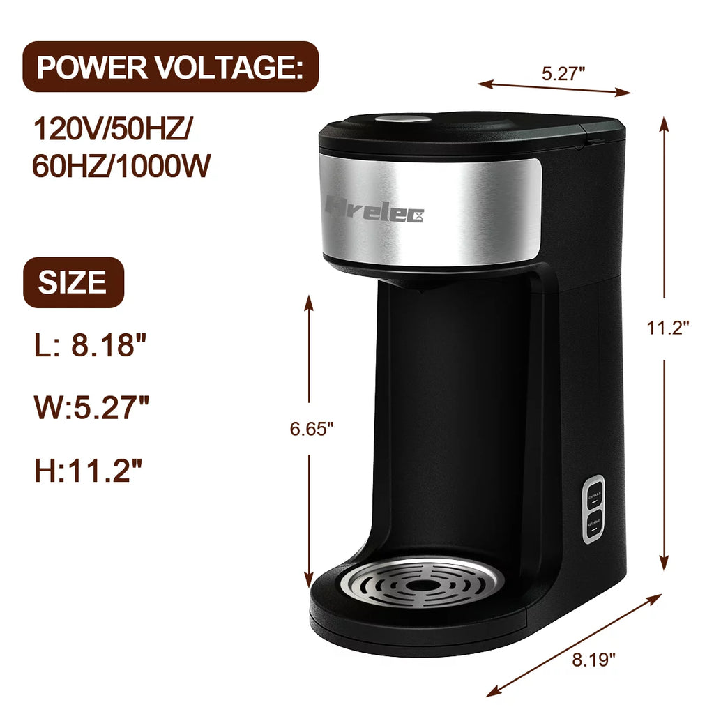 Mini Coffee Machine with Self-Cleaning Function and 8-14 oz Brew Size K7670