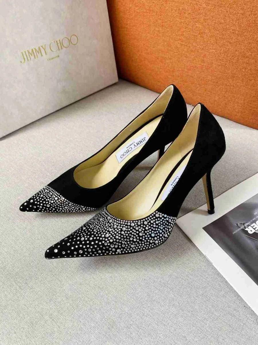 Black Suede Pumps V11295