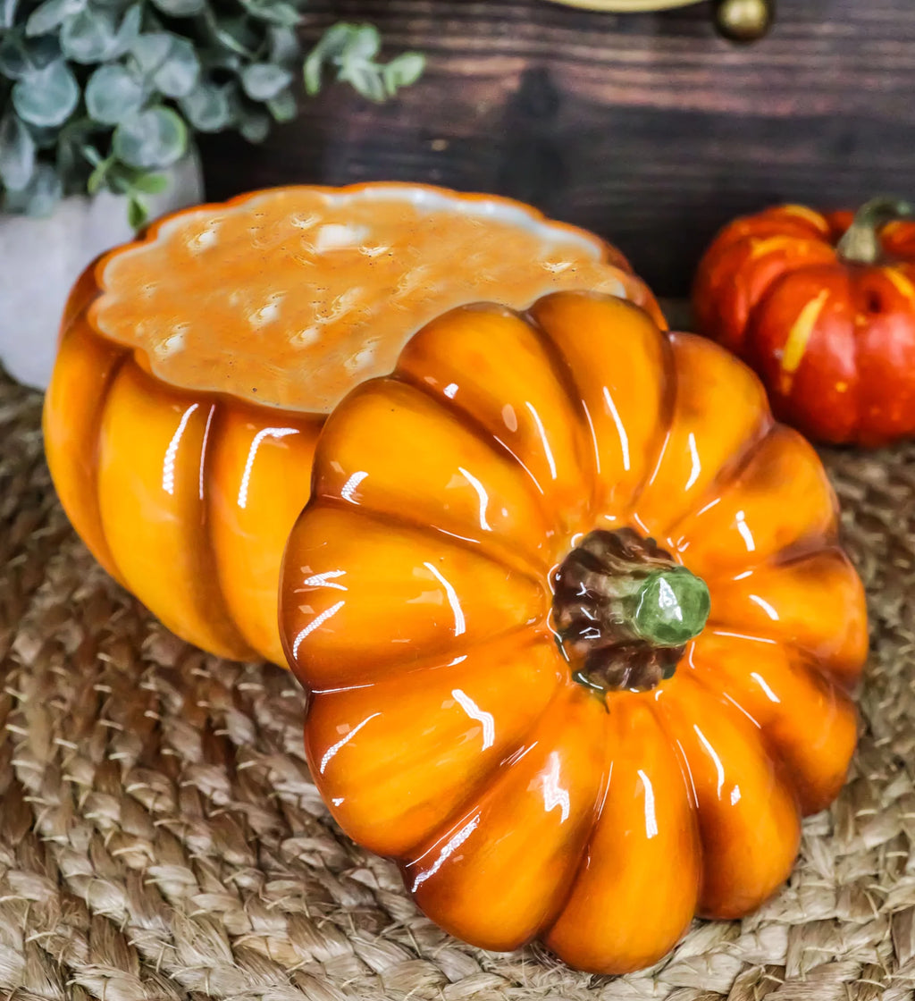 Orange Ceramic Pumpkin Soup Or Dessert Bowl Set of 6 J386816