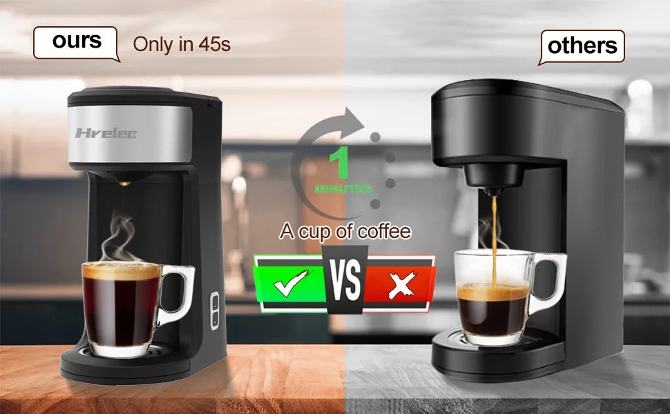 Mini Coffee Machine with Self-Cleaning Function and 8-14 oz Brew Size K7670