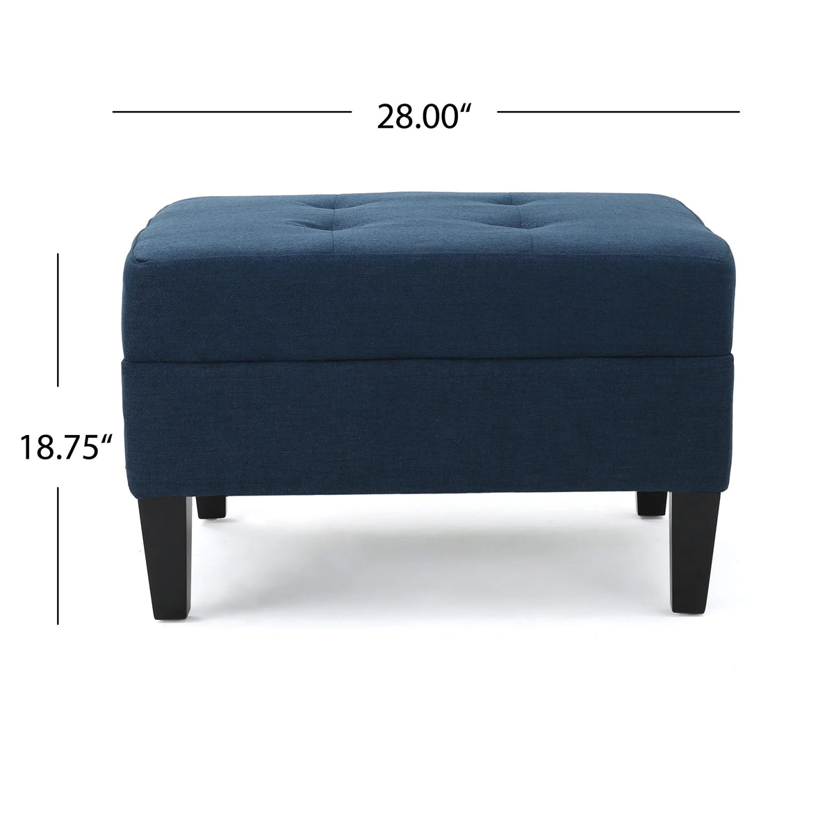 Rectangular Fabric Ottoman, Dark Blue U19576