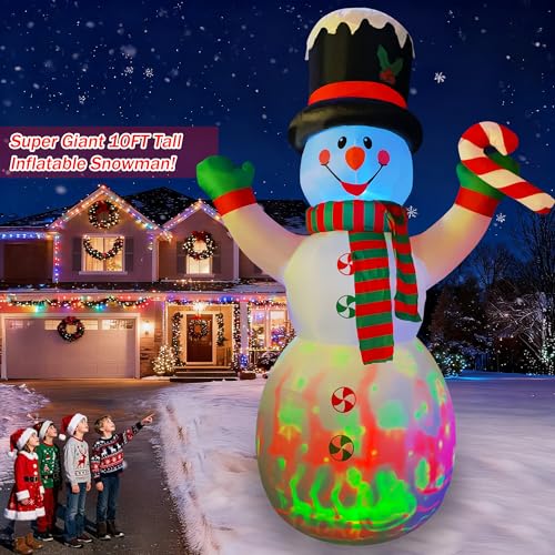 10 Ft Inflatable Christmas Snowman with Candy Decoration X542