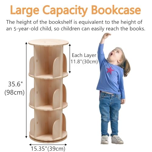 2 Tier 360° Rotating Shelves Bookshelf D220