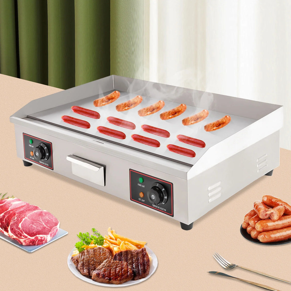 3000W 30" Commercial Electric Griddle Flat Top Grill S1865
