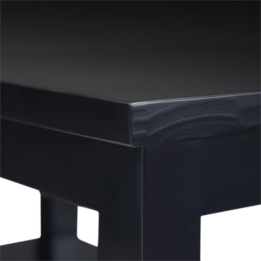 14" Black Wood Narrow Side Table H7302