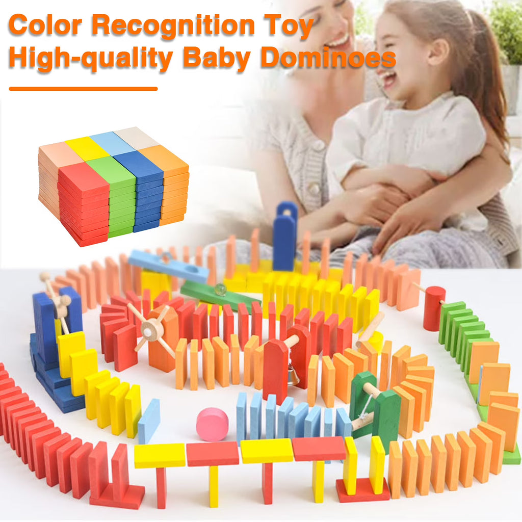 120Pcs Wooden Domino Building Block Kit N261