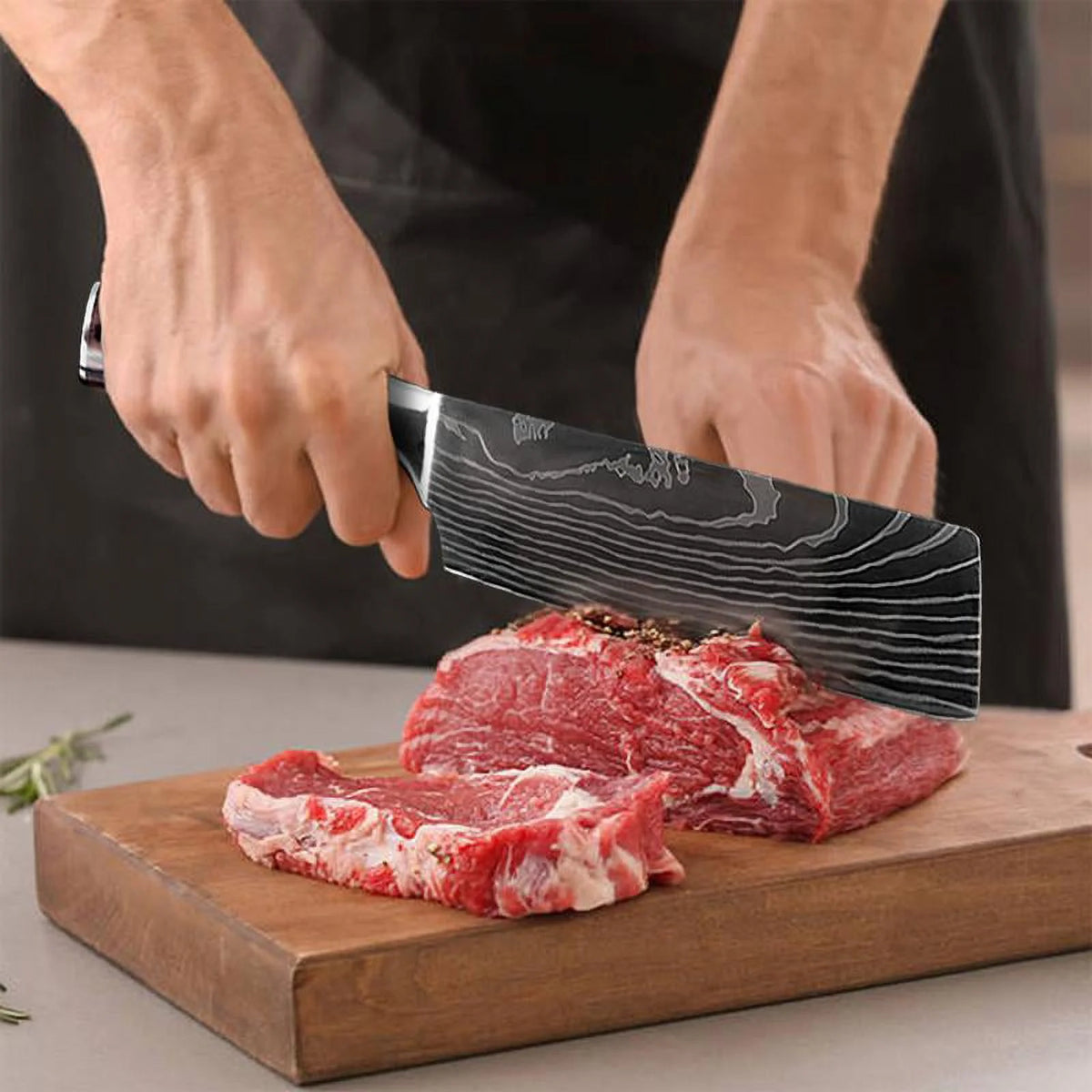 3 Piece Stainless Steel Kitchen Knife Block Set with Sheaths O599