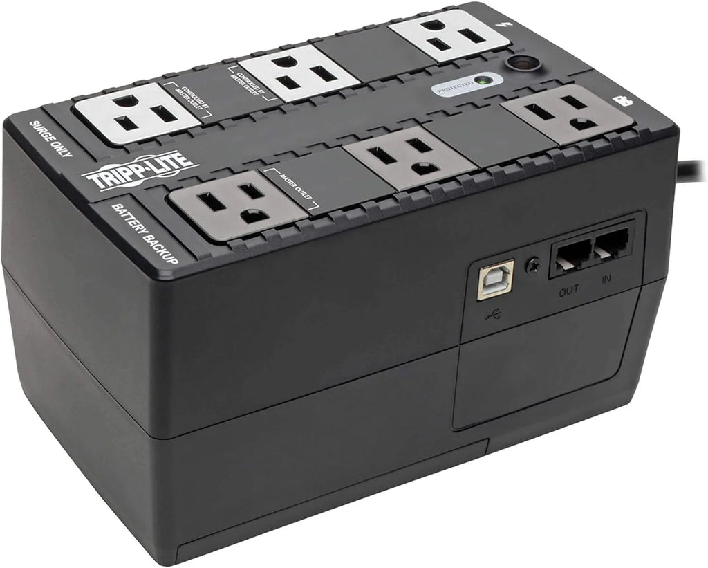 350VA UPS Battery Backup Surge Protector 6-Outlet Uninterruptible Power Supply V649