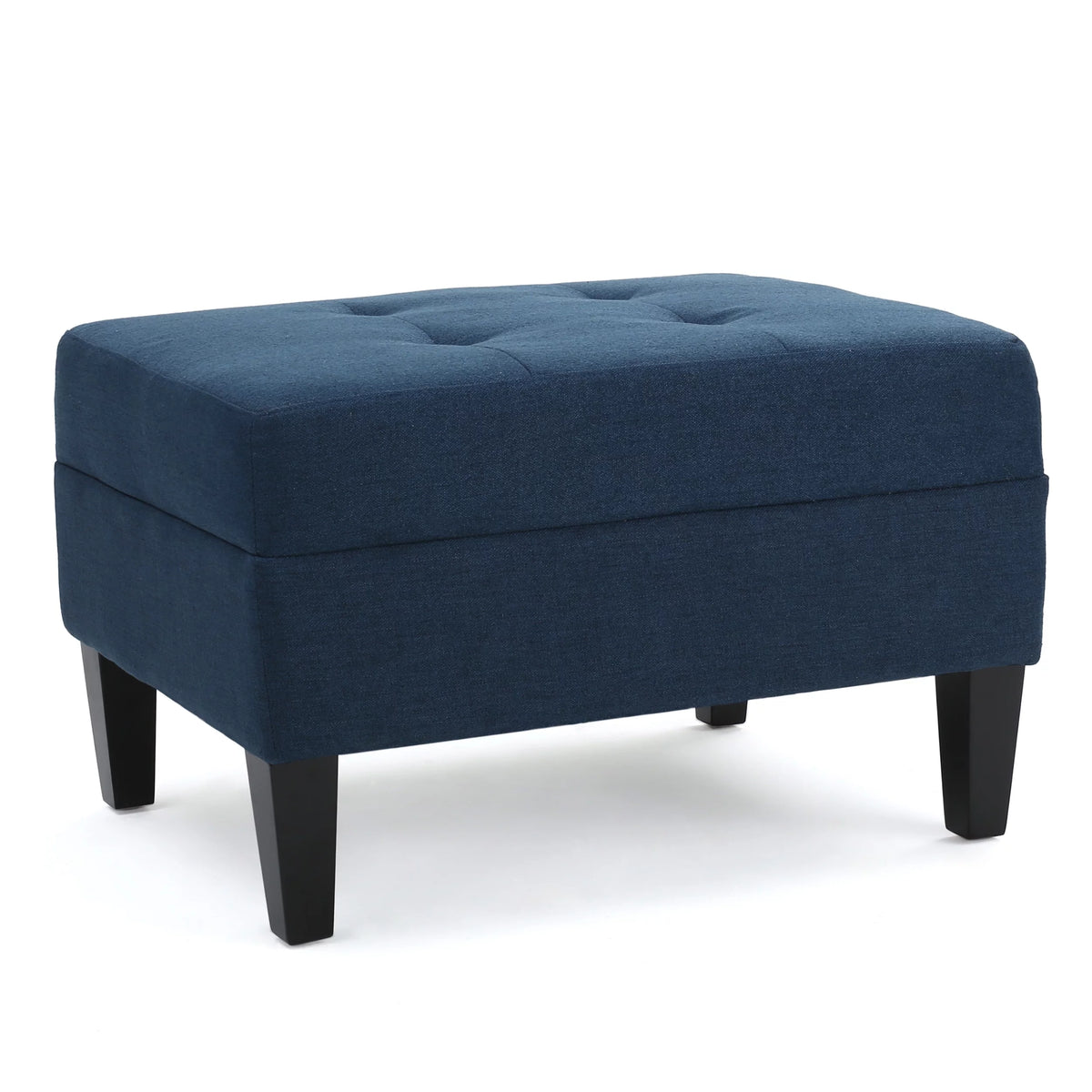 Rectangular Fabric Ottoman, Dark Blue U19576
