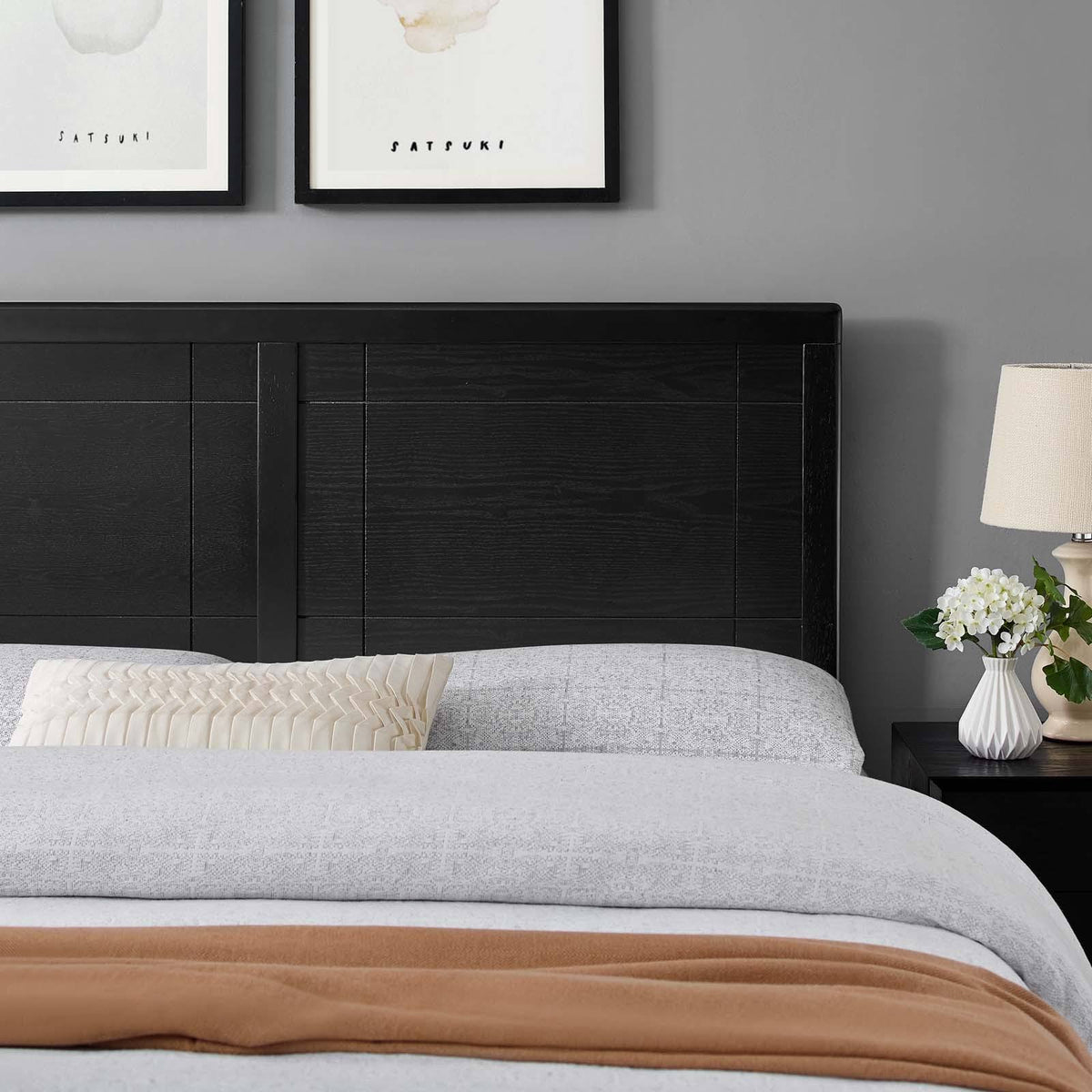 Gray Wood Queen Headboard N417