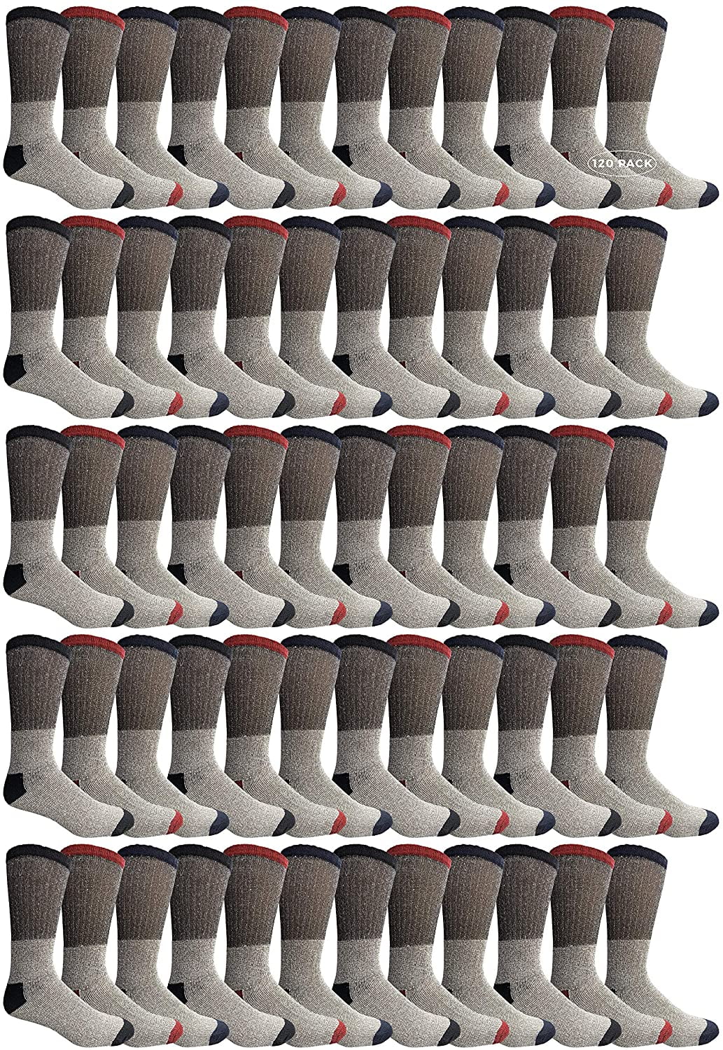 120 Pair Cotton Thermal Camping Boot Socks A53995