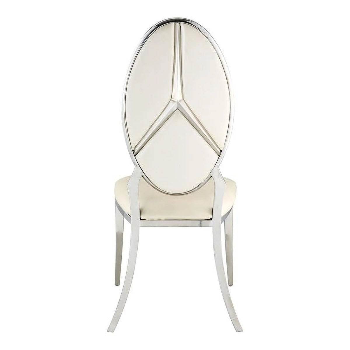Beige Faux Leather Side Chair Set of 2 W200