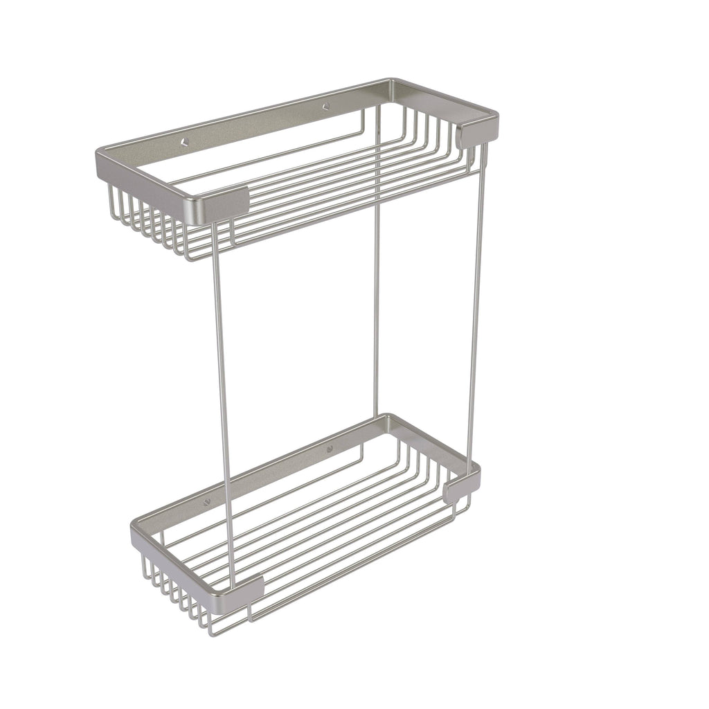 Double Tier Rectangular Toiletry Shower Basket Satin Nickel P98534