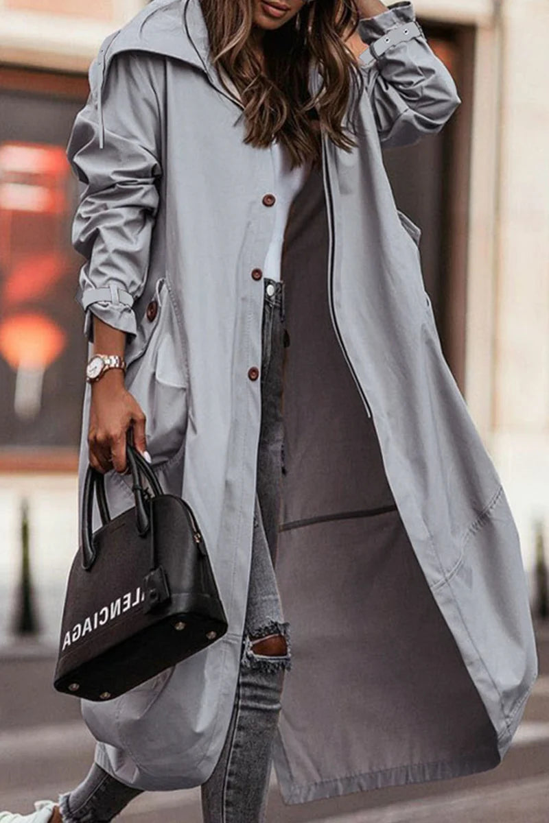 Solid Patchwork Turndown Collar Outerwear O186