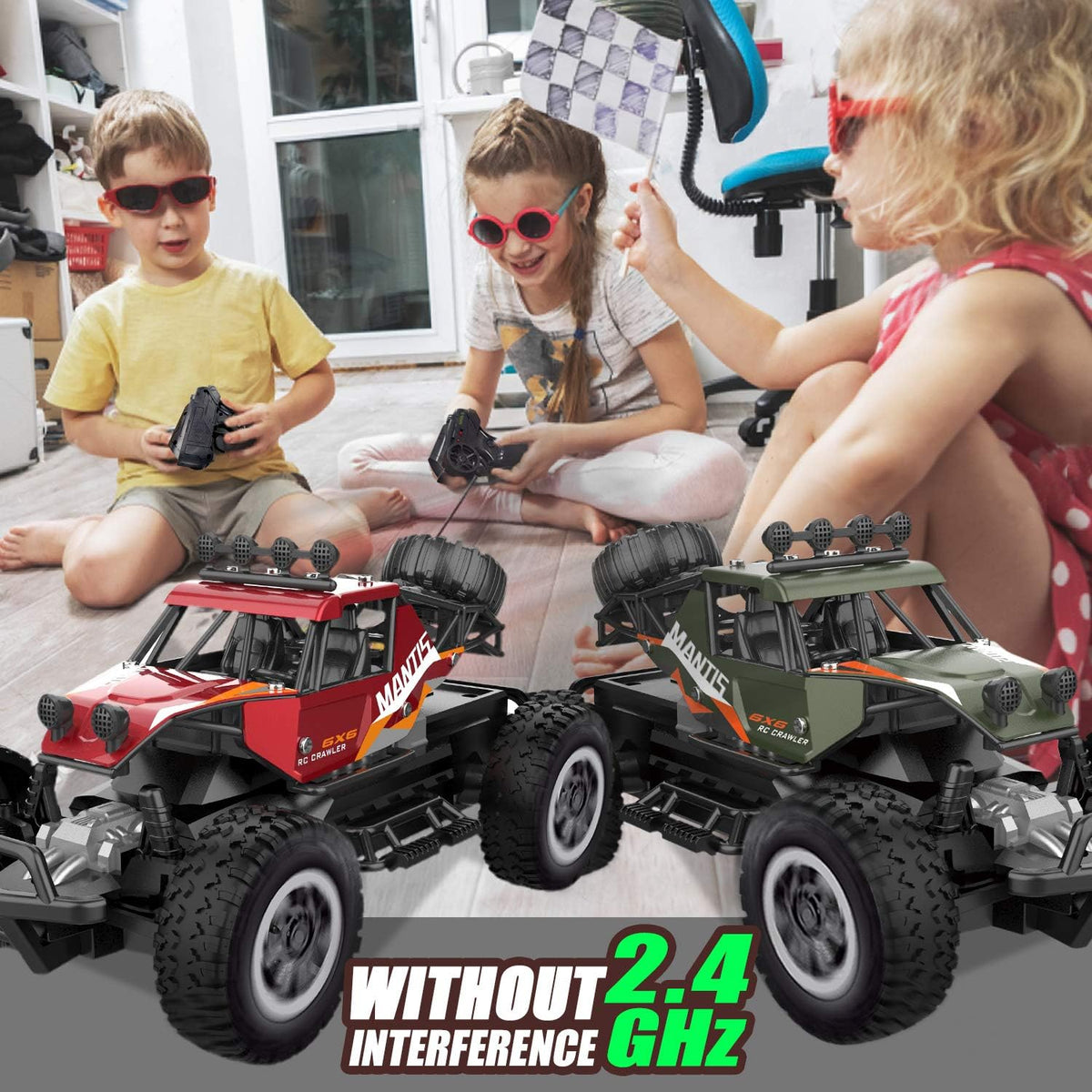2 PCS Remote Control Off Road Monster Trucks Cars, 1:20 Scale Metal Shell Alloy RC Car, 2.4Ghz P73809