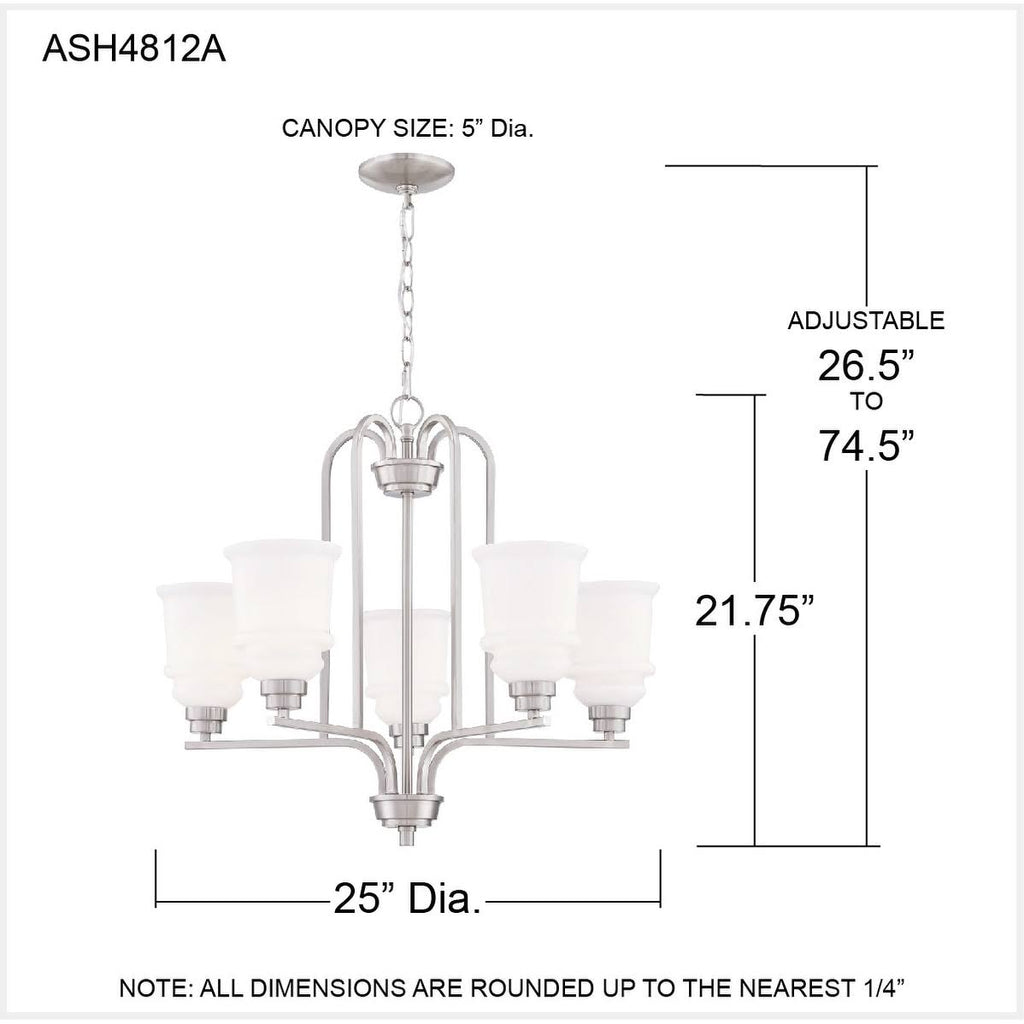 5-Light Brushed Nickel Chandelier Q42668