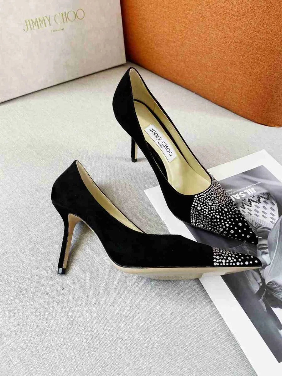 Black Suede Pumps V11295