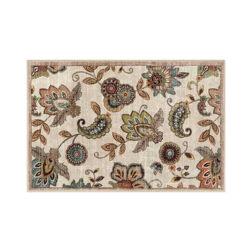 Vintage Flower Area Rug Machine Washable R96612