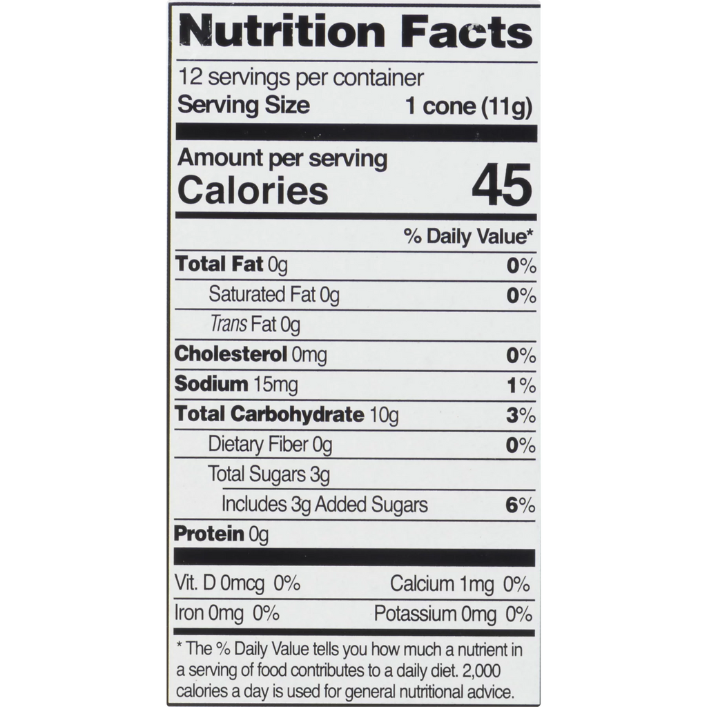 Gluten Free Sugar Cones, 4.6 Oz, 12 Ct V3734