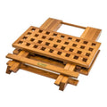 Brown Teak Wood Folding End Table Y448869