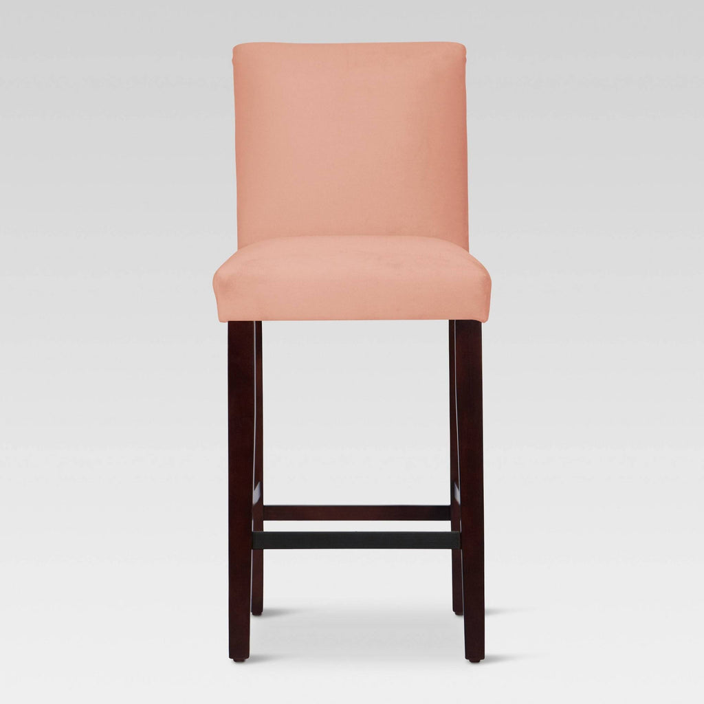 Blush Velvet Parsons Barstool X75518